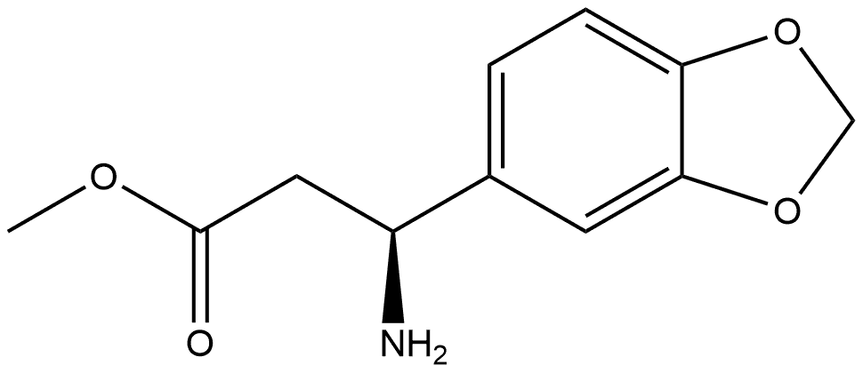 1,3-Benzodioxole-5-propanoic acid, β-amino-, methyl ester, (βS)- 结构式