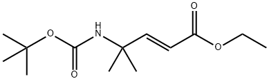 2-Pentenoic acid, 4-[[(1,1-dimethylethoxy)carbonyl]amino]-4-methyl-, ethyl ester, (E)- (9CI) 结构式