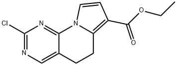 Pyrimido[4,5-e]indolizine-7-carboxylic acid, 2-chloro-5,6-dihydro-, ethyl ester 结构式
