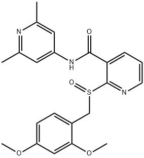 3-Pyridinecarboxamide, 2-[[(2,4-dimethoxyphenyl)methyl]sulfinyl]-N-(2,6-dimethyl-4-pyridinyl)- 结构式