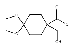 8-(羟甲基)-1,4-二氧螺[4.5]癸烷-8-羧酸 结构式