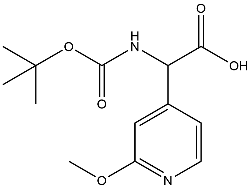(N-BOC-Amino)(2-methoxypyridin-4-yl)acetic acid 结构式