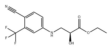 (S)-3-[[4-氰基-3-(三氟甲基)苯基]氨基]-2-氰基丙酸乙酯 结构式