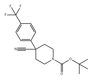 1-Piperidinecarboxylic acid, 4-cyano-4-[4-(trifluoromethyl)phenyl]-, 1,1-dimethylethyl ester 结构式