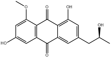 9,10-Anthracenedione, 1,6-dihydroxy-3-[(2S)-2-hydroxypropyl]-8-methoxy- 结构式