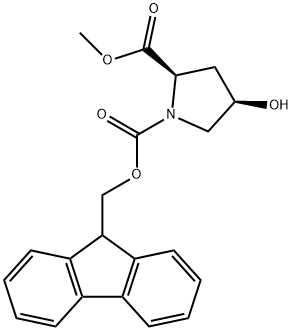 N-FMOC-顺式-4-羟基-D-脯氨酸甲酯 结构式