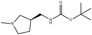 Carbamic acid, N-[[(3R)-1-methyl-3-pyrrolidinyl]methyl]-, 1,1-dimethylethyl ester 结构式