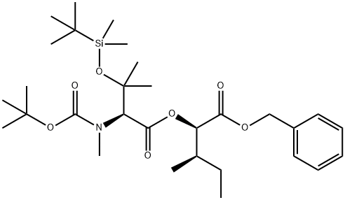L-Valine, N-[(1,1-dimethylethoxy)carbonyl]-3-[[(1,1-dimethylethyl)dimethylsilyl]oxy]-N-methyl-, 2-methyl-1-[(phenylmethoxy)carbonyl]butyl ester, [R-(R*,R*)]- (9CI) 结构式