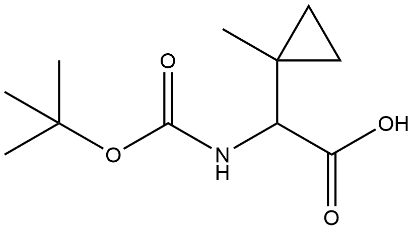 2-((叔丁氧基羰基)氨基)-2-(1-甲基环丙基)乙酸 结构式