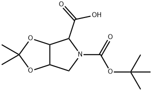 5-(叔丁氧羰基)-2,2-二甲基四氢-4H-[1,3]二氧杂环戊烯并[4,5-C]吡咯-4-羧酸 结构式