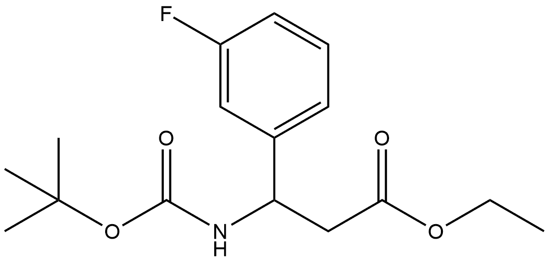 ethyl 3-((tert-butoxycarbonyl)amino)-3-(3-fluorophenyl)propanoate 结构式