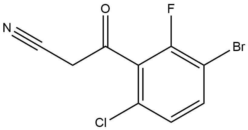 3-Bromo-6-chloro-2-fluorobenzoylacetonitrile 结构式