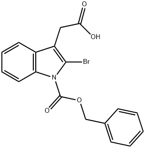2-(1-((Benzyloxy)carbonyl)-2-bromo-1H-indol-3-yl)acetic acid 结构式
