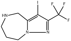 3-iodo-2-(trifluoromethyl)-5,6,7,8-tetrahydro-4H-pyrazolo[1,5-a][1,4]diazepine 结构式