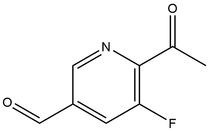 6-乙酰基-5-氟烟醛 结构式
