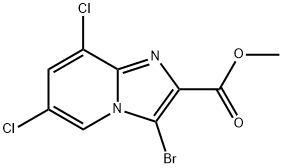 methyl 3-bromo-6,8-dichloroimidazo[1,2-a]pyridine-2-carboxylate 结构式