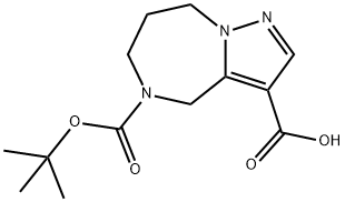 5-(叔丁氧羰基)-5,6,7,8-四氢-4H-吡唑并[1,5-A][1,4]二氮杂-3-羧酸 结构式