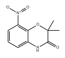 2,2-二甲基-8-硝基-2H-1,4-苯并恶唑-3(4H)-酮 结构式