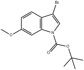 3-溴-6-甲氧基-1H-吲哚-1-羧酸叔丁酯 结构式