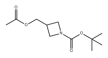 1-Azetidinecarboxylic acid, 3-[(acetyloxy)methyl]-, 1,1-dimethylethyl ester 结构式