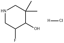 5-氟-3,3-二甲基哌啶-4-醇盐酸盐 结构式