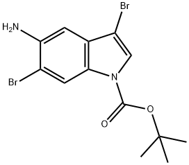 5-氨基-3,6-二溴-1H-吲哚-1-羧酸叔丁酯 结构式