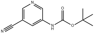 (5-氰基吡啶-3-基)氨基甲酸叔丁酯 结构式