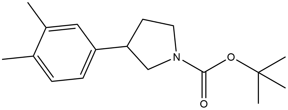 1-BOC-3-(3,4-二甲基苯基)吡咯烷 结构式