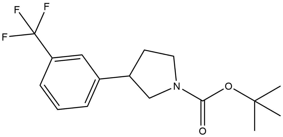 1-BOC-3-[3-(三氟甲基)苯基]吡咯烷 结构式