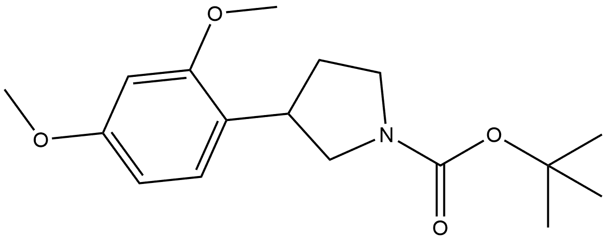 1-BOC-3-(2,4-二甲氧基苯基)吡咯烷 结构式