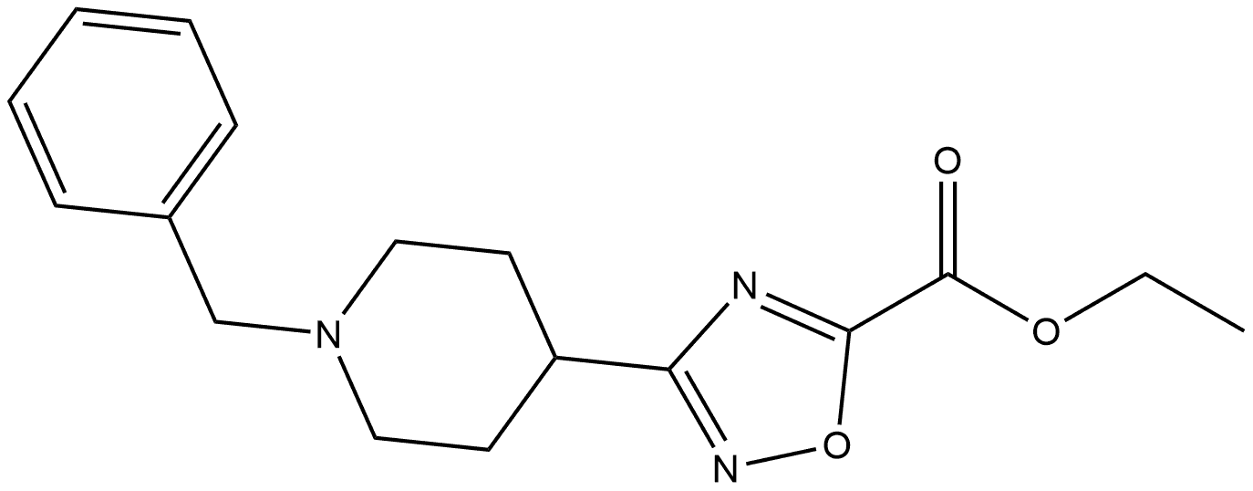 3-(1-苄基-4-哌啶基)-1,2,4-噁二唑-5-甲酸乙酯 结构式