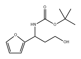 (1-(呋喃-2-基)-3-羟丙基)氨基甲酸叔丁酯 结构式