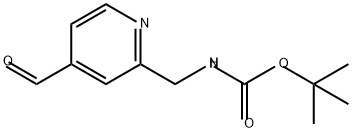 (4-甲酰基吡啶-2-基)甲基)氨基甲酸叔丁酯 结构式