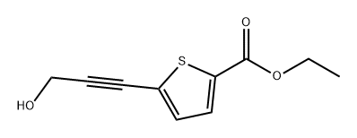 5-(3-羟基丙-1-YN-1-基)噻吩-2-甲酸乙酯 结构式