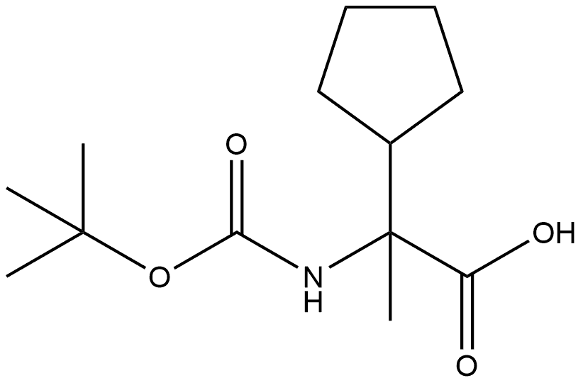 2-((叔丁氧羰基)氨基)-2-环戊基丙酸 结构式