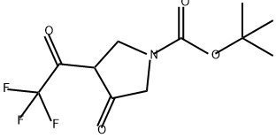 3-三氟甲基-4-氧代-吡咯烷-1-羧酸叔丁酯 结构式