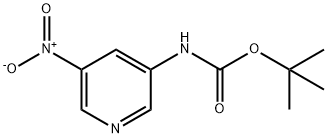 (5-硝基吡啶-3-基)氨基甲酸叔丁酯 结构式