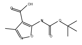 5-((叔丁氧基羰基)氨基)-3-甲基异恶唑-4-羧酸 结构式