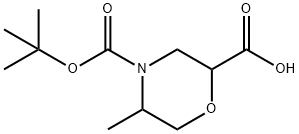 N-BOC-5-甲基吗啉-2-羧酸 结构式