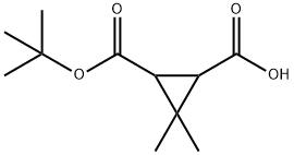 2,2-二甲基-3-[(2-甲基丙烷-2-基)氧羰基]环丙烷-1-羧酸 结构式