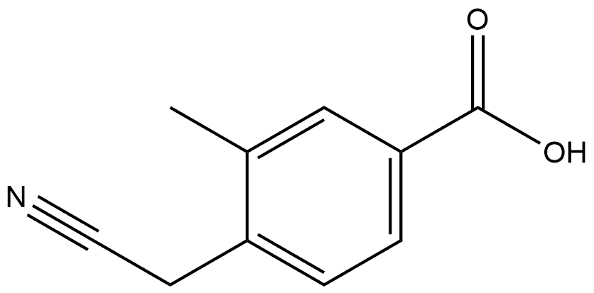 4-(氰甲基)-3-甲基苯甲酸 结构式