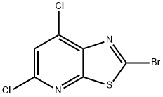 2-溴-5,7-二氯噻唑并[5,4-B]吡啶 结构式