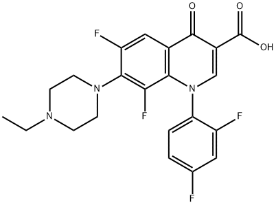 1-(2,4-Difluorophenyl)-7-(4-ethylpiperazin-1-yl)-6,8-difluoro-4-oxo-1,4-dihydroquinoline-3-carboxylic acid 结构式