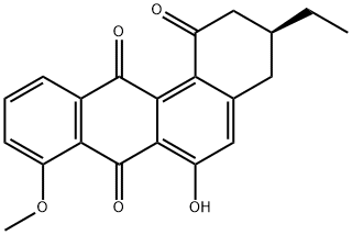 Benz[a]anthracene-1,7,12(2H)-trione, 3-ethyl-3,4-dihydro-6-hydroxy-8-methoxy-, (3S)- 结构式
