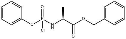 (2S)-苯甲基 2-((氯(苯氧基)膦酰爪基)氨基)丙酯 结构式