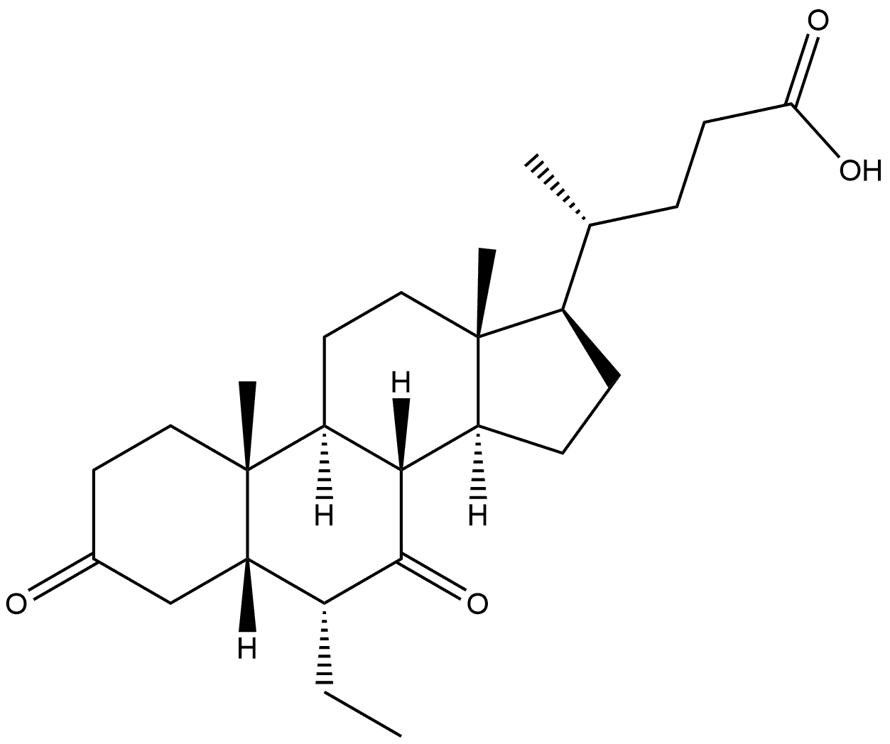 Cholan-24-oic acid, 6-ethyl-3,7-dioxo-, (5β,6α)- 结构式