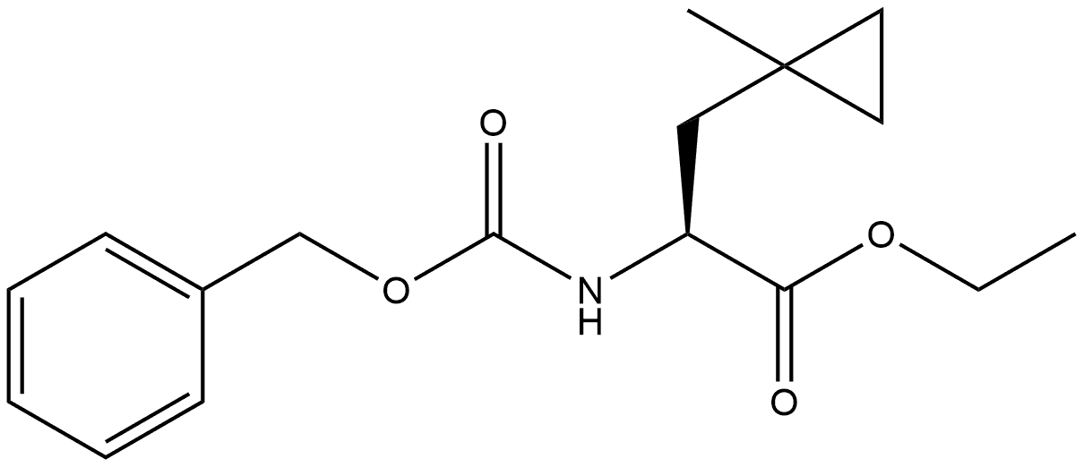 (S)-2-(CBZ-氨基)-3-(1-甲基环丙基)丙酸乙酯 结构式