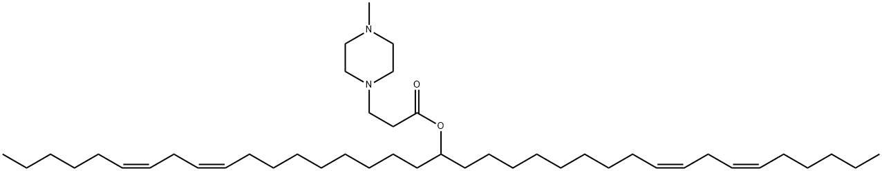 1-Piperazinepropanoic acid, 4-methyl-, (10Z,13Z)-1-(9Z,12Z)-9,12-octadecadien-1-yl-10,13-nonadecadien-1-yl ester 结构式