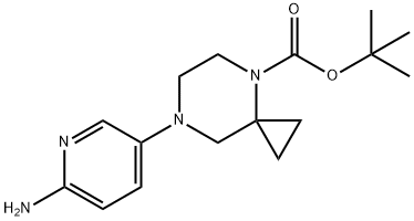 7-(6-氨基吡啶-3-基)-4,7-二氮杂螺[2.5]辛烷-4-羧酸叔丁酯 结构式