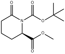1,2-Piperidinedicarboxylic acid, 6-oxo-, 1-(1,1-dimethylethyl) 2-methyl ester, (2R)- 结构式